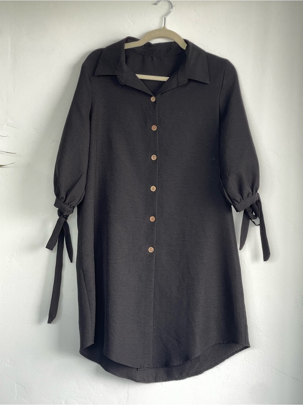 Women’s Button-Front Shirt Dress - Black